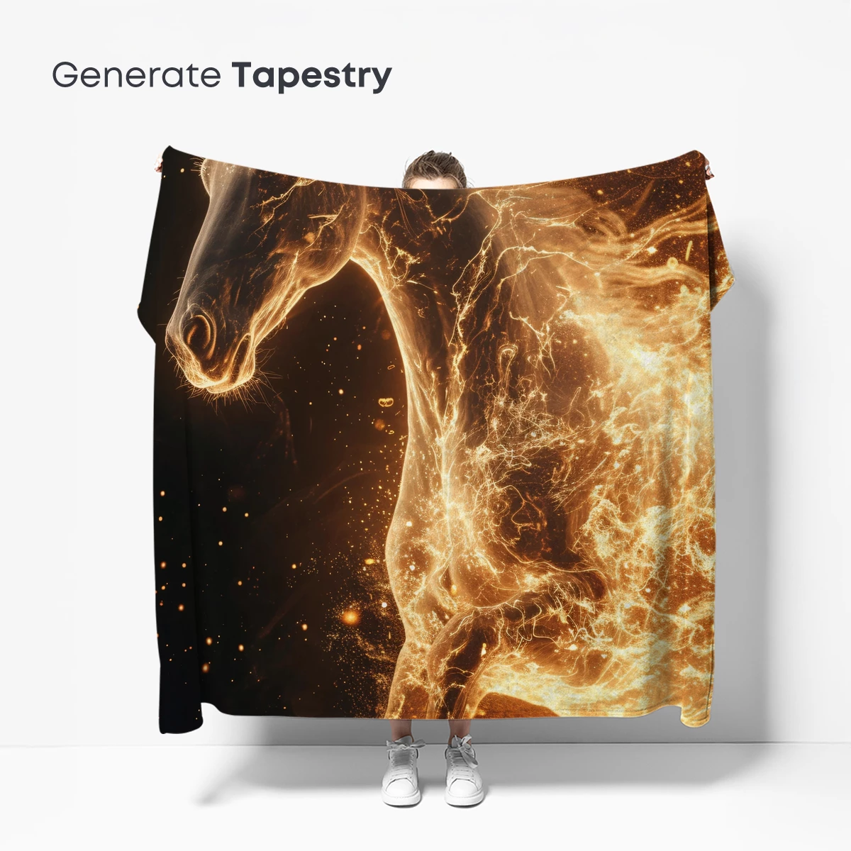 Flaming Equine Spirit: A Blaze of Golden Power - Image 5