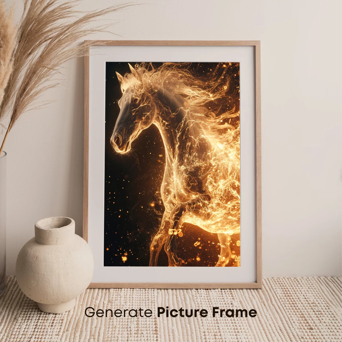 Flaming Equine Spirit: A Blaze of Golden Power - Image 7