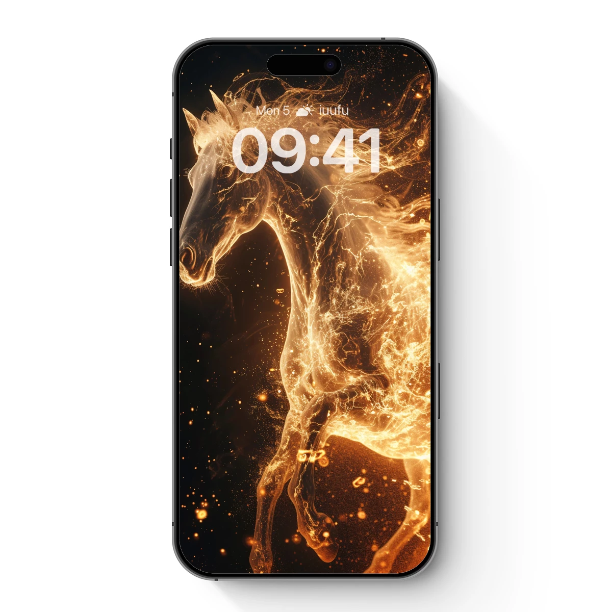 Flaming Equine Spirit: A Blaze of Golden Power