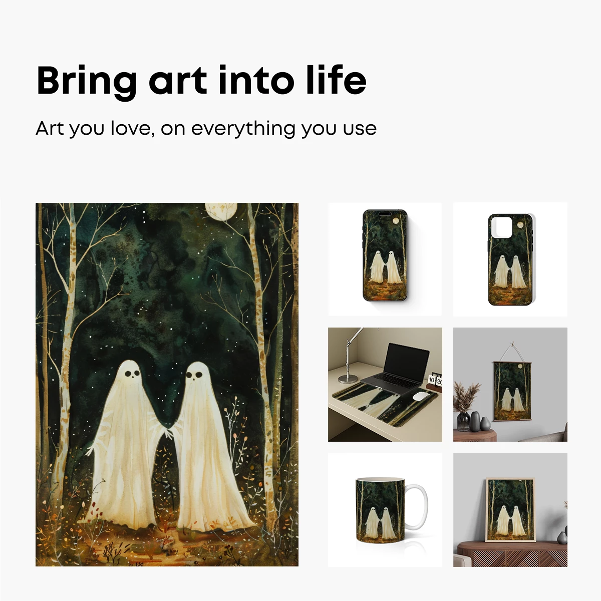 Ghostly Duo in Moonlit Forest - Image 2