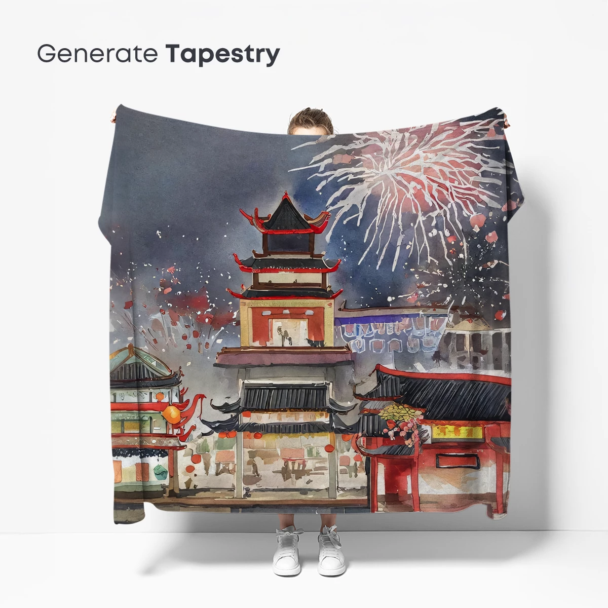 Celestial Fireworks Over Ancient Pagoda - Image 5