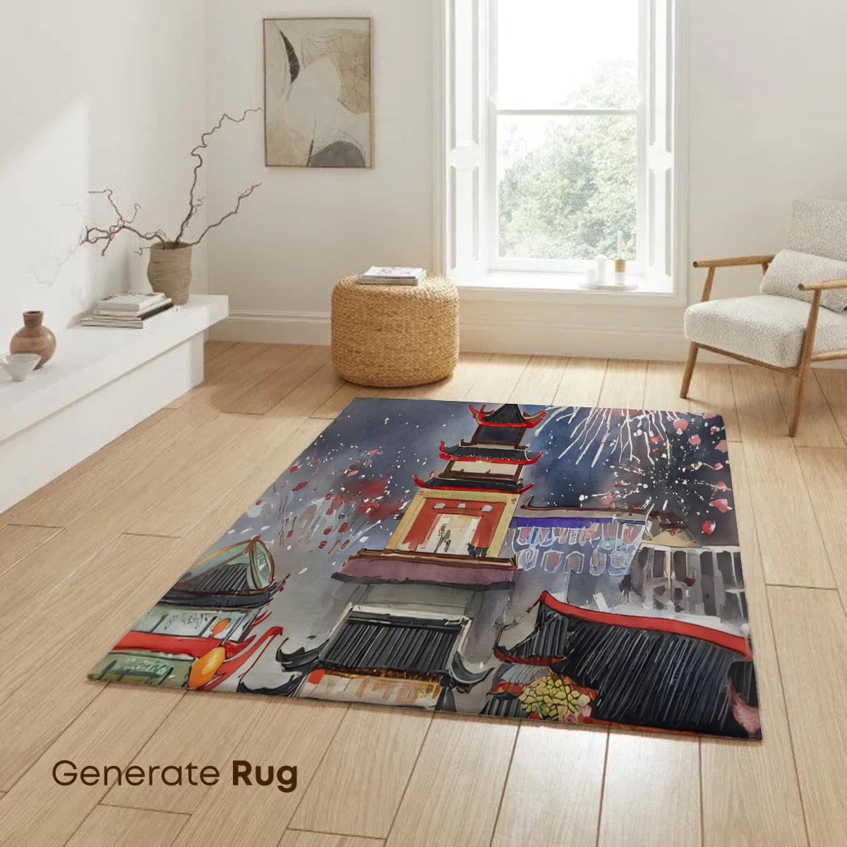 Celestial Fireworks Over Ancient Pagoda - Image 6