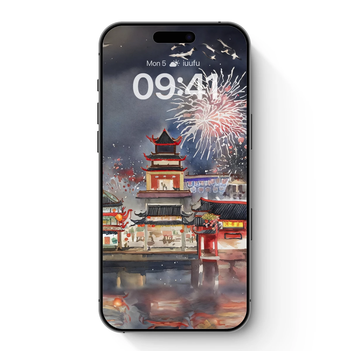 Celestial Fireworks Over Ancient Pagoda