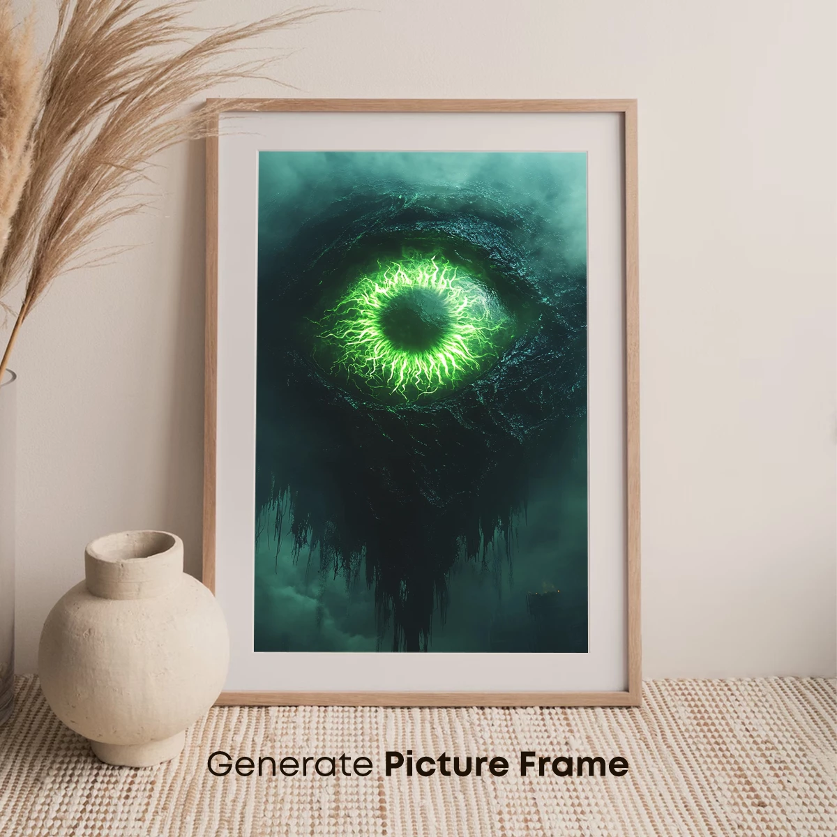 Ethereal Eye of the Abyss: Neon Green Visions - Image 7