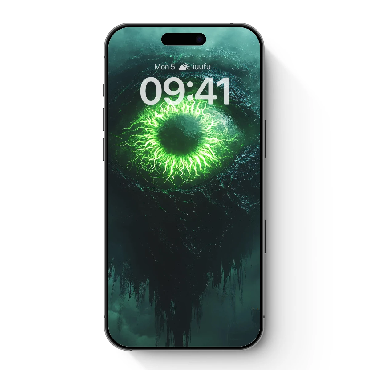 Ethereal Eye of the Abyss: Neon Green Visions