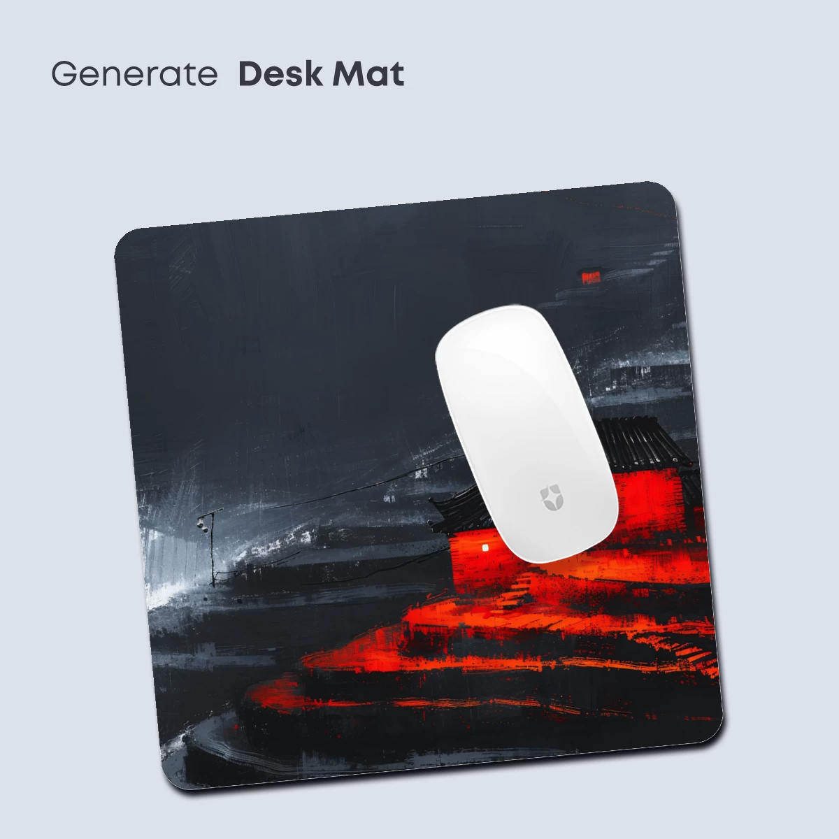 Glowing Red Terraces in Midnight Mist - Image 4