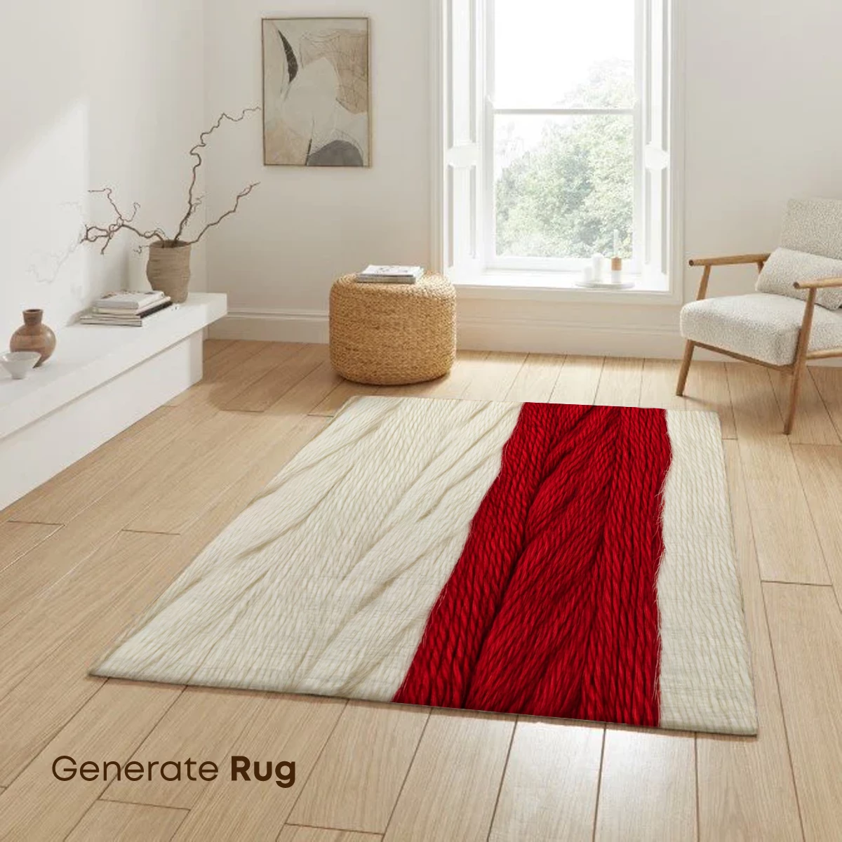 Cabled Yarn Duo: Cream and Crimson Contrast - Image 6