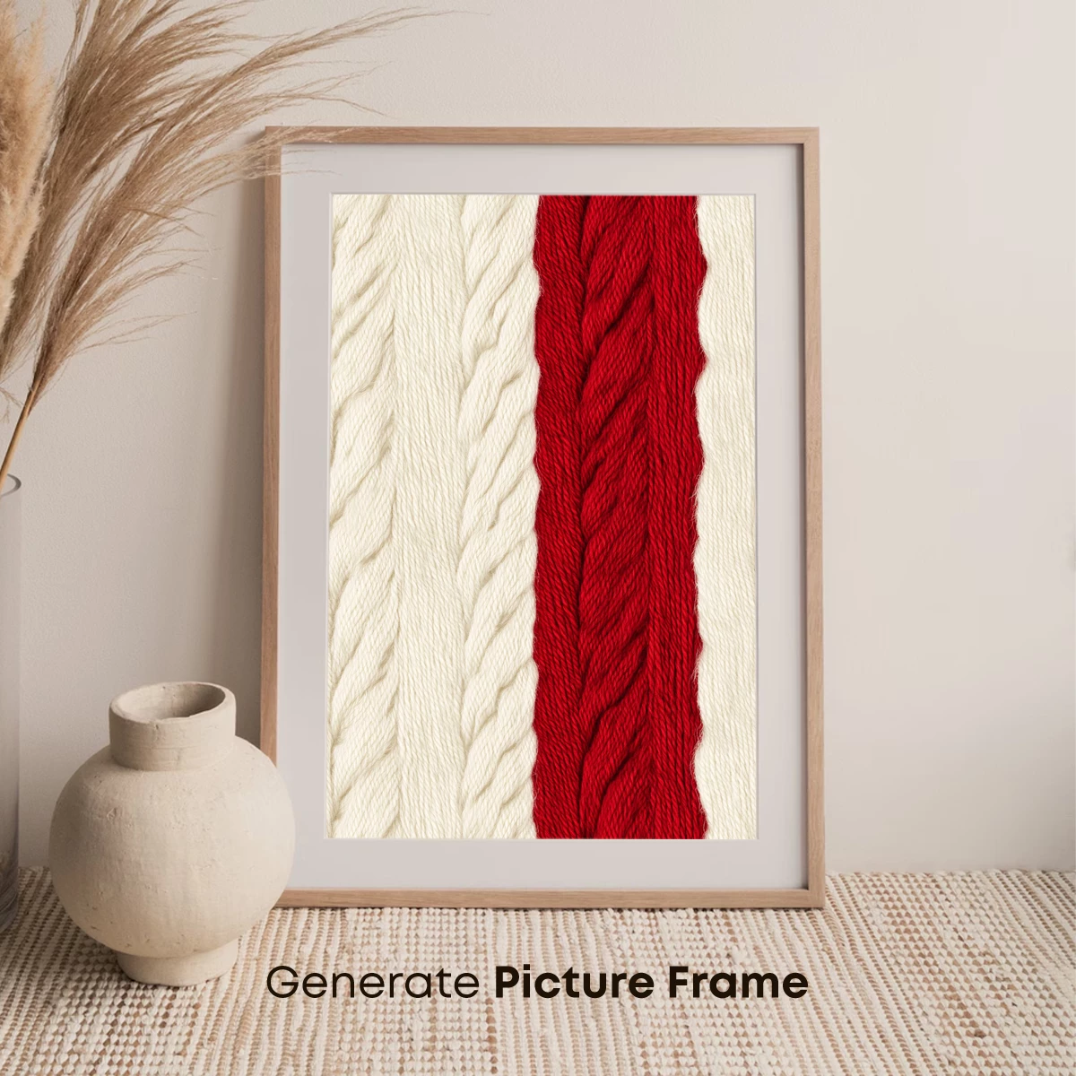 Cabled Yarn Duo: Cream and Crimson Contrast - Image 7