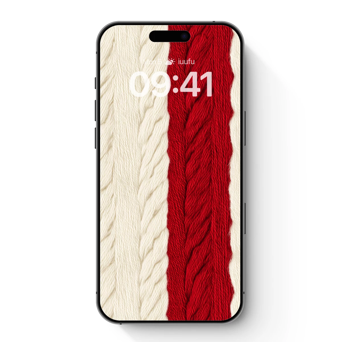 Cabled Yarn Duo: Cream and Crimson Contrast Cabled Yarn Duo: Cream and Crimson Contrast