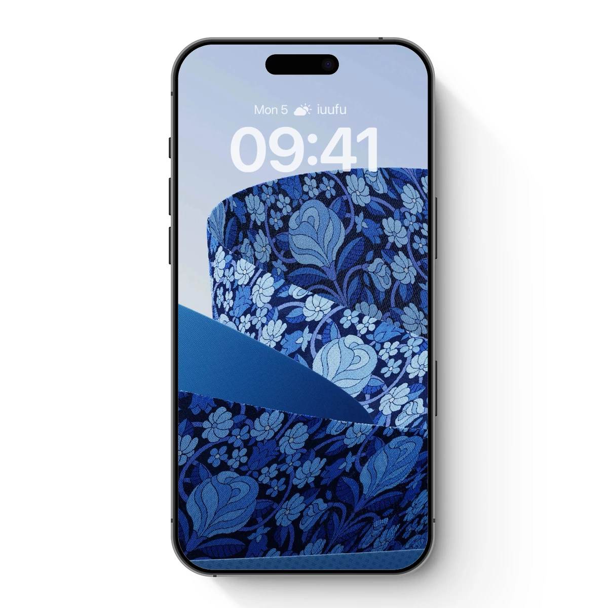 Blue Floral Elegance: Textured Bloom Symphony