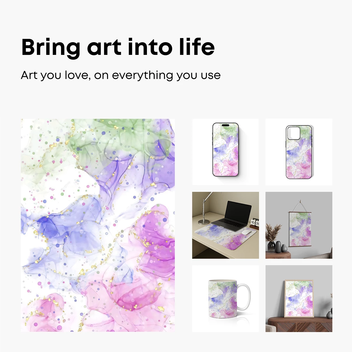 Ethereal Ink Ballet: Pastel Swirls in Harmony - Image 2