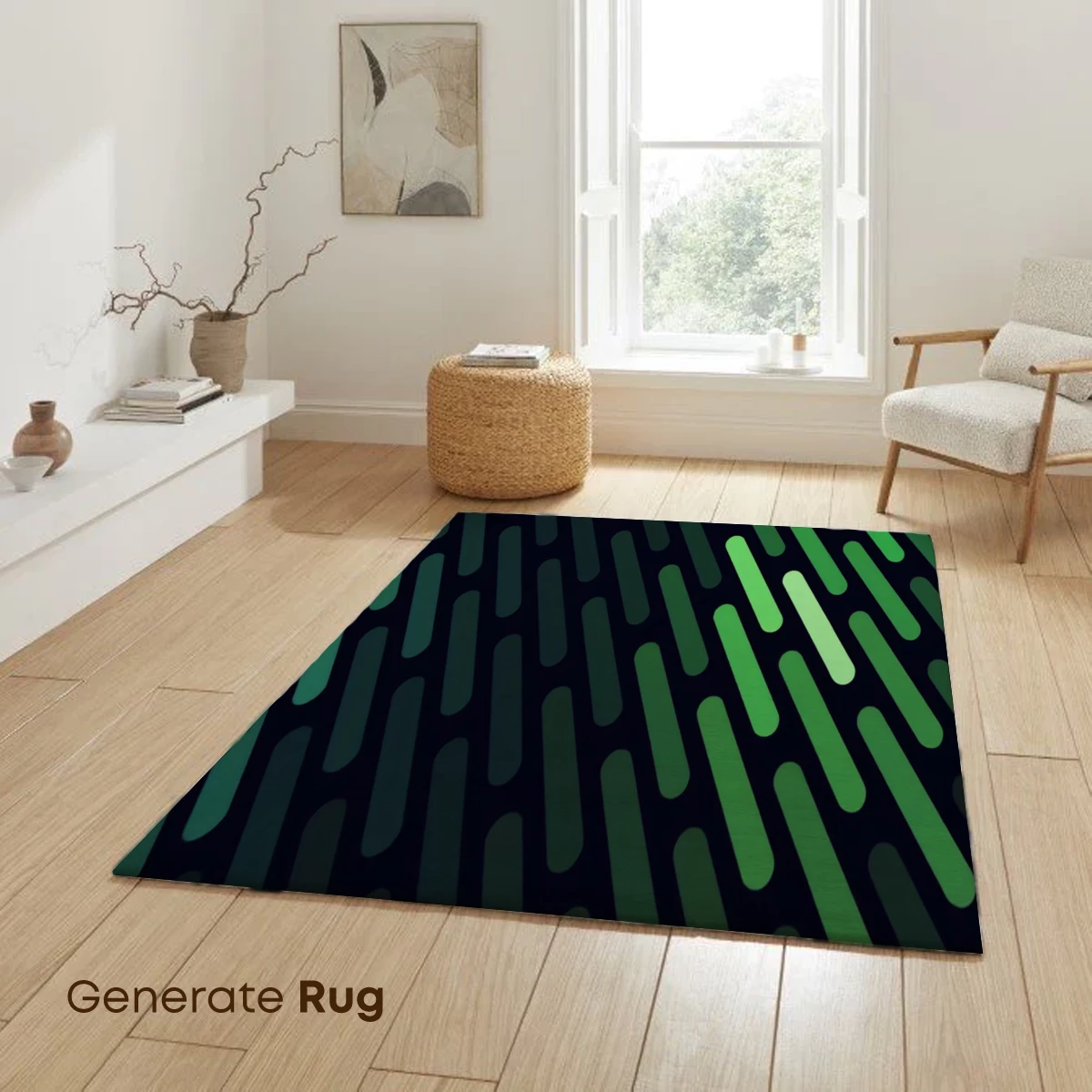 Diagonal Green Gradient: Digital Line Art - Image 6