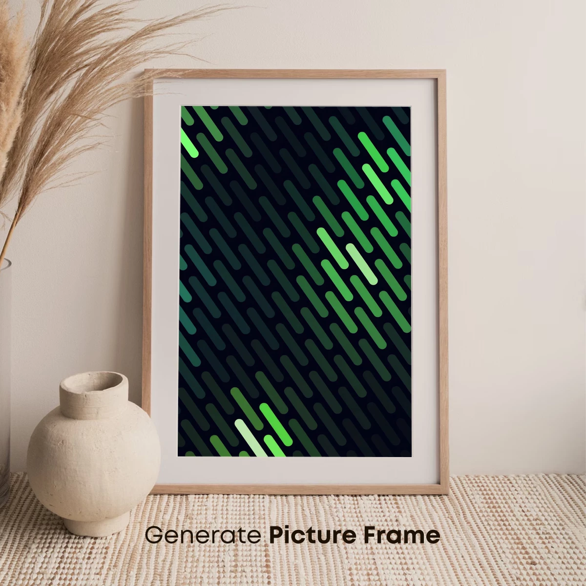Diagonal Green Gradient: Digital Line Art - Image 7
