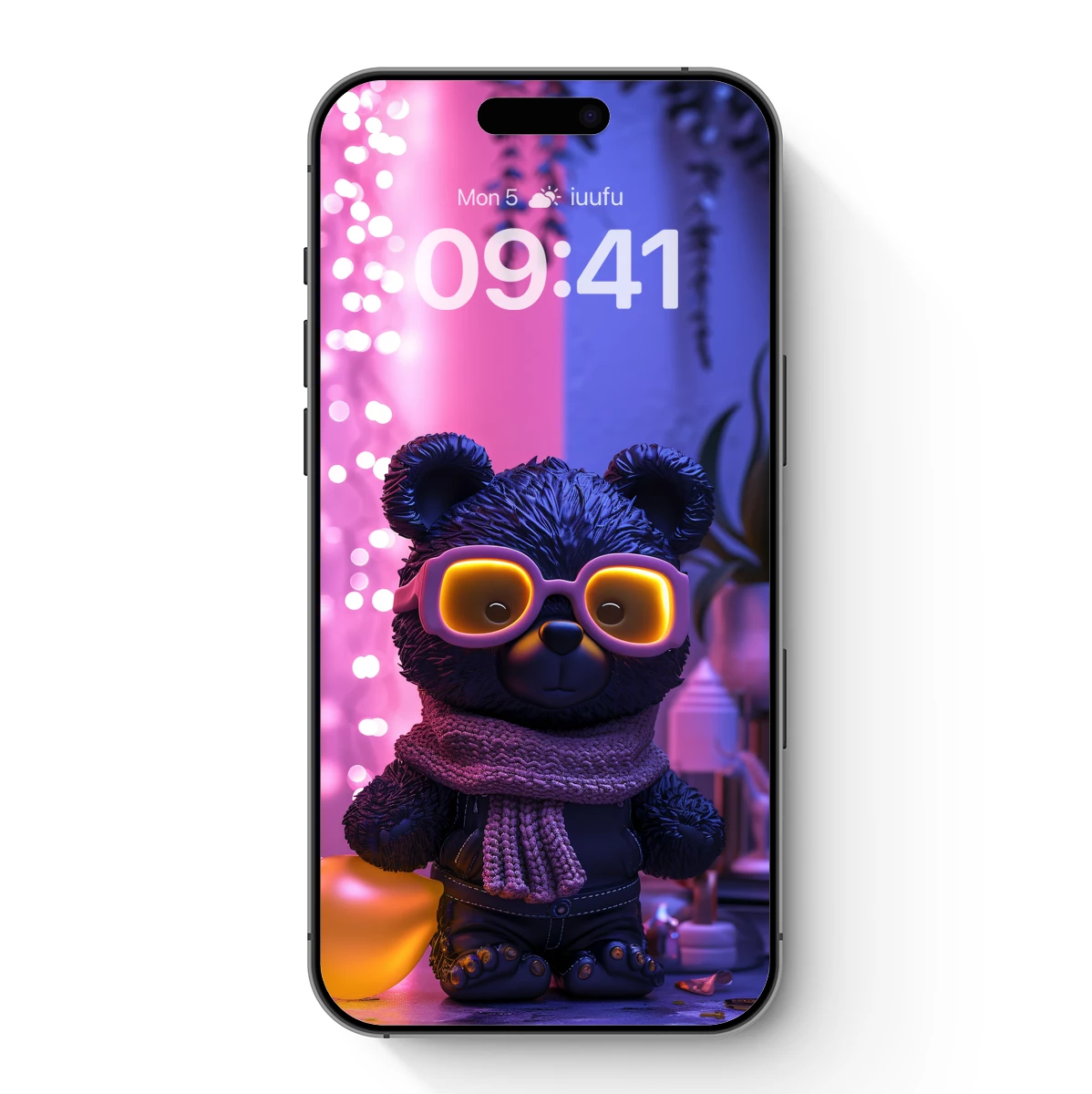 Glowing Specs Bear: Neon Fantasy Nightlife