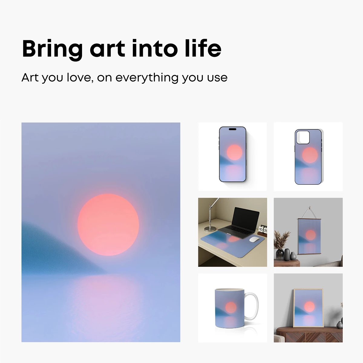 Ethereal Dawn: Misty Sun Over Serene Waters - Image 2