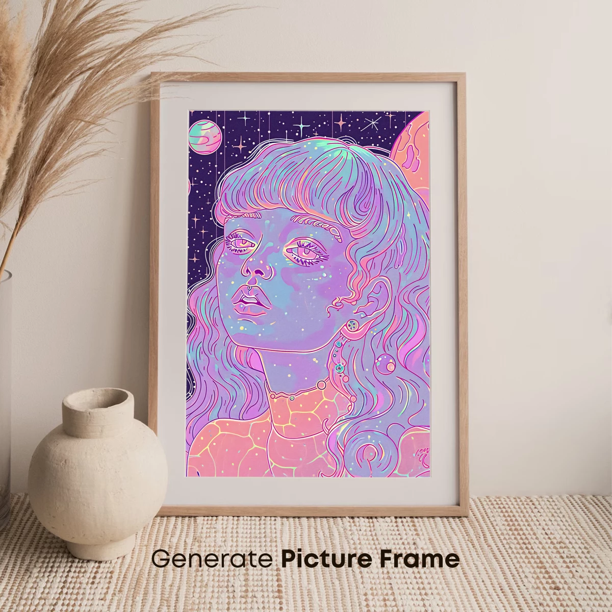 Cosmic Mermaid Dream: Psychedelic Galaxy Art - Image 7