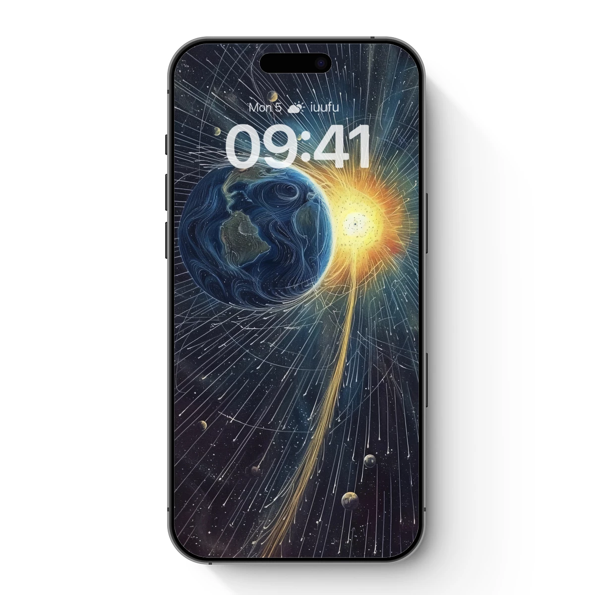 Cosmic Eclipse: Earth and Sun in Celestial Harmony