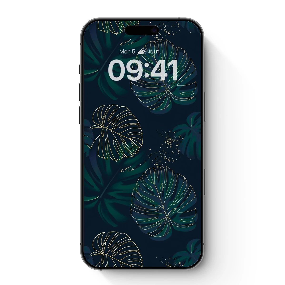 Golden Monstera Elegance: Tropical Leaf Artistry