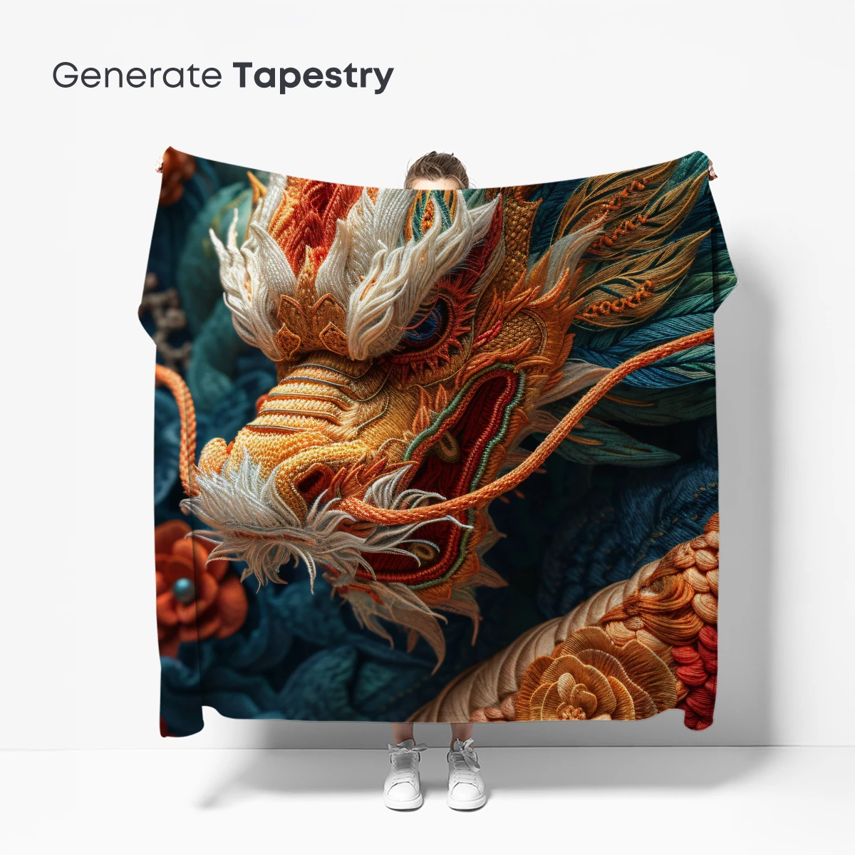 Embroidered Dragon's Majesty: Textured Artistry - Image 5