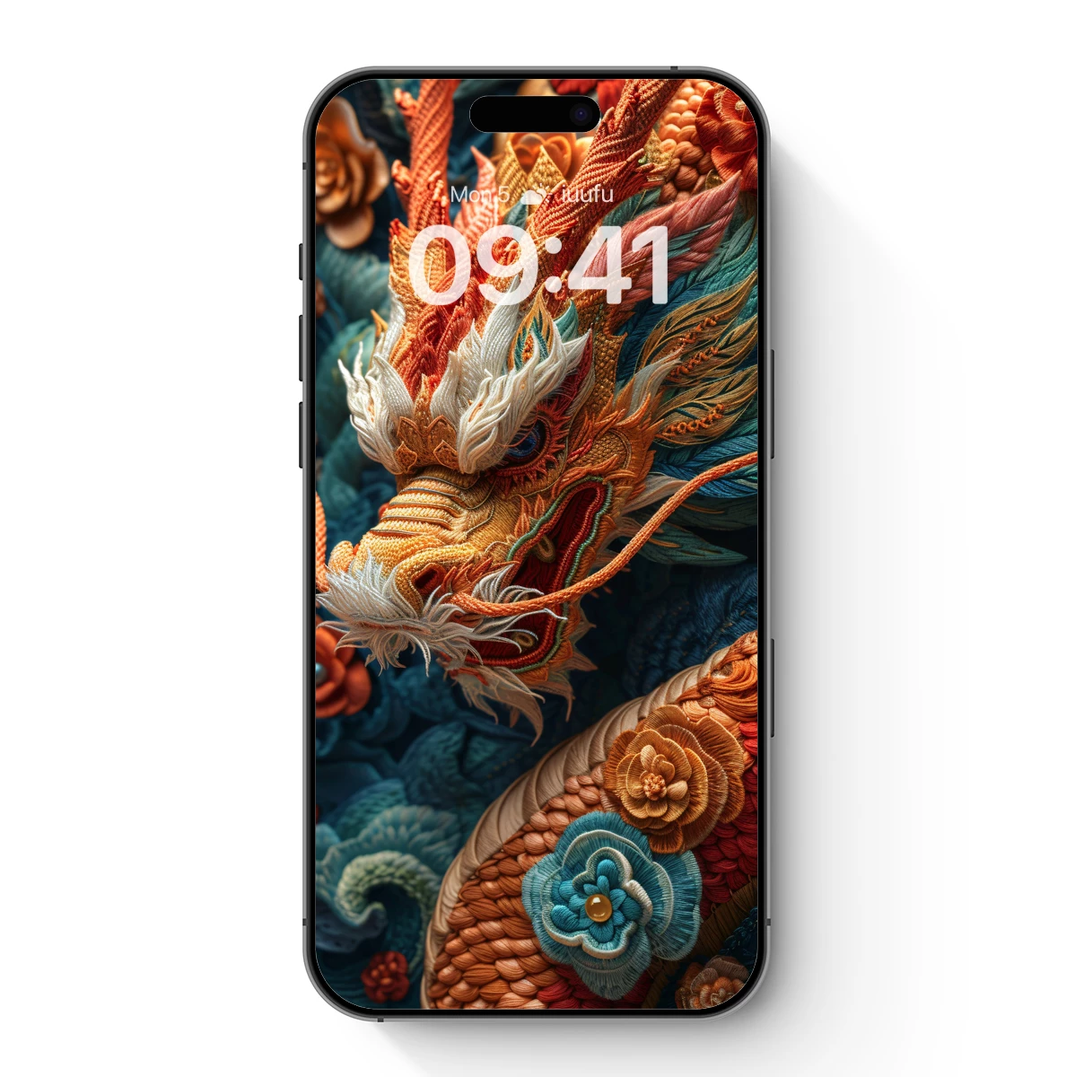 Embroidered Dragon's Majesty: Textured Artistry