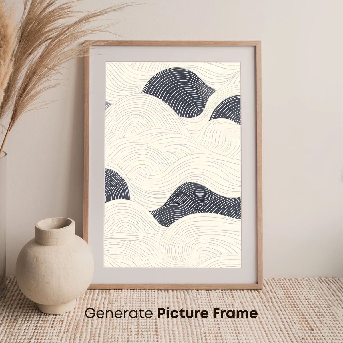 Elegant Wave Symphony: Hokusai-Inspired Line Art - Image 7