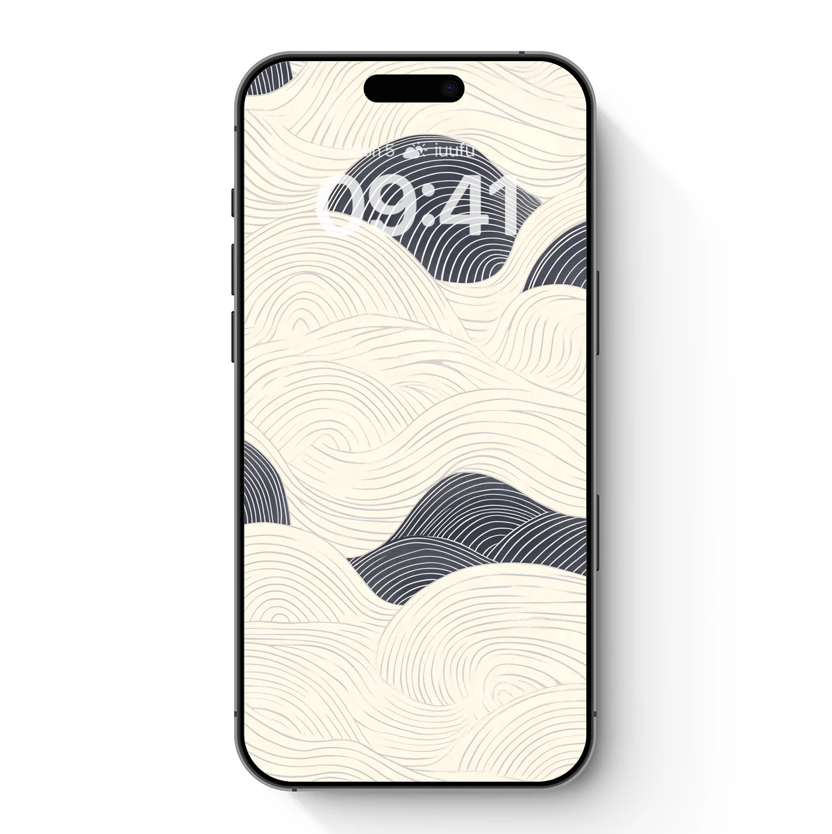 Elegant Wave Symphony: Hokusai-Inspired Line Art