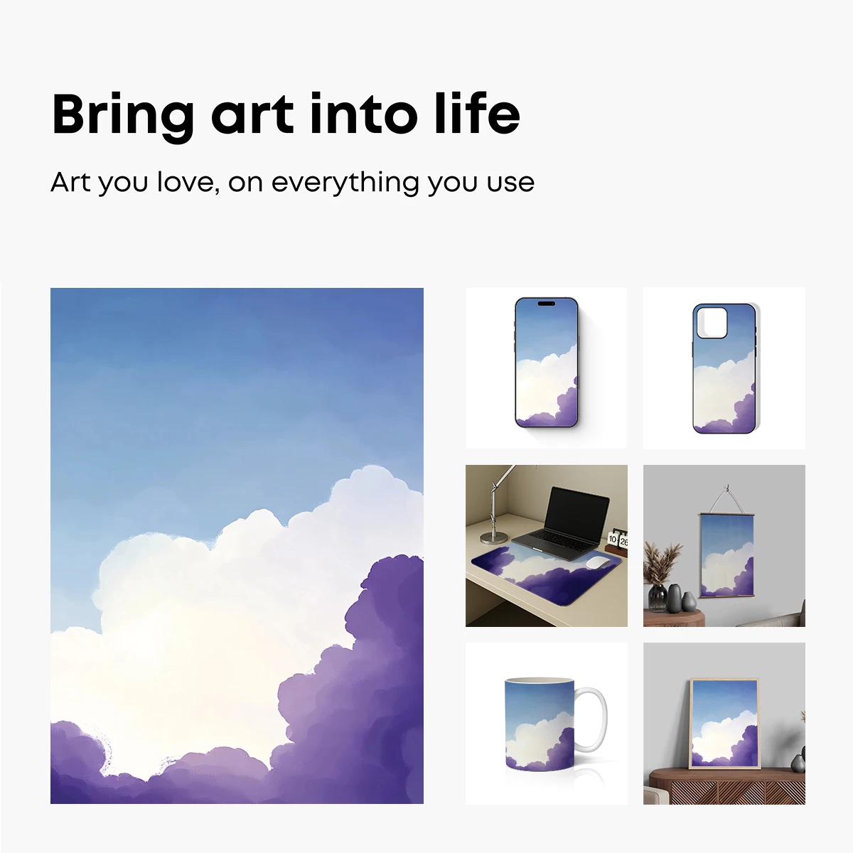 Ethereal Cloudscape: Purple Hues and Soft Light - Image 2