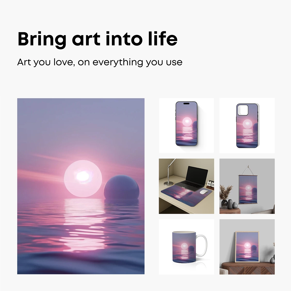 Ethereal Sunset Spheres: A Surreal Horizon - Image 2