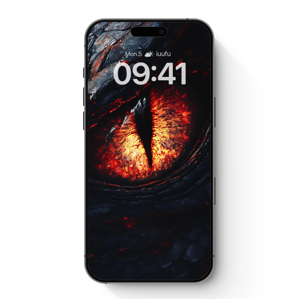 Fiery Dragon's Gaze: Intense Red Eye Art