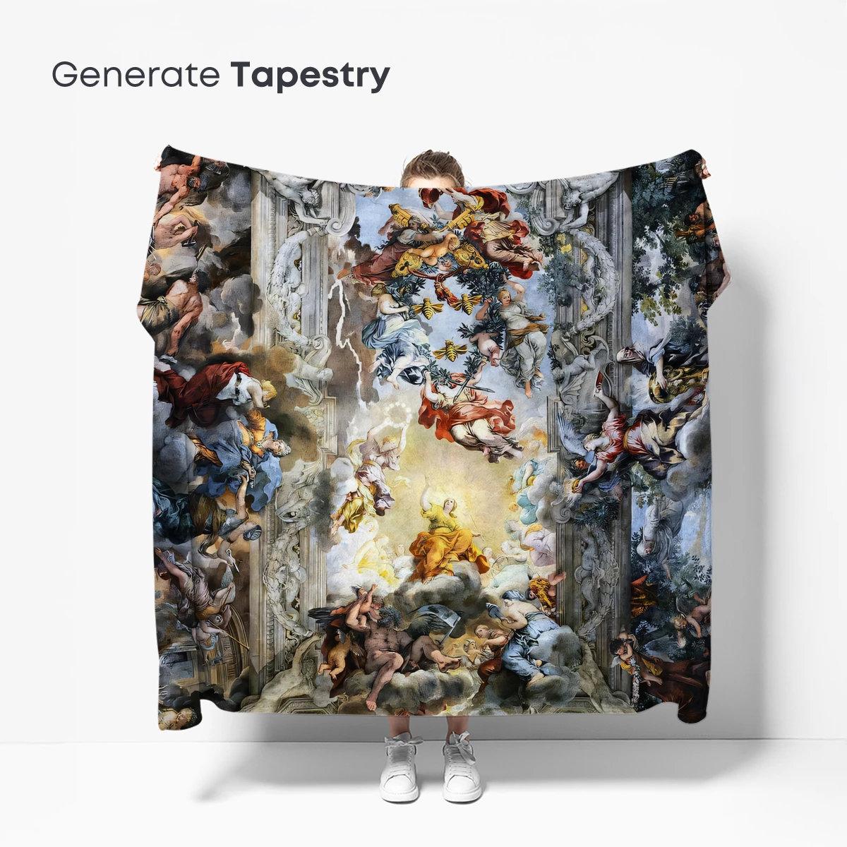 Baroque Ceiling Odyssey: Divine Figures in Celestial Harmony - Image 5