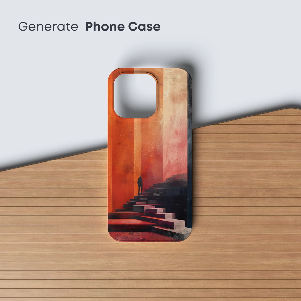 Ascending Solitude: Monochromatic Staircase in Ethereal Light - Image 3