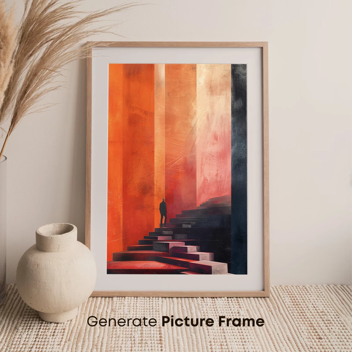 Ascending Solitude: Monochromatic Staircase in Ethereal Light - Image 7