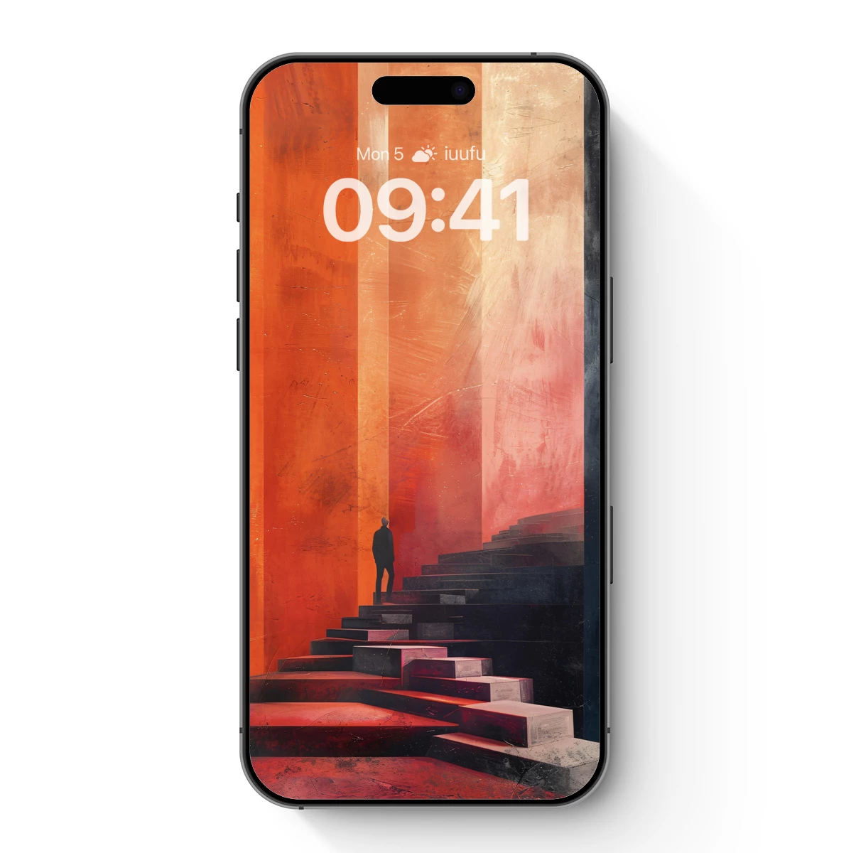 Ascending Solitude: Monochromatic Staircase in Ethereal Light