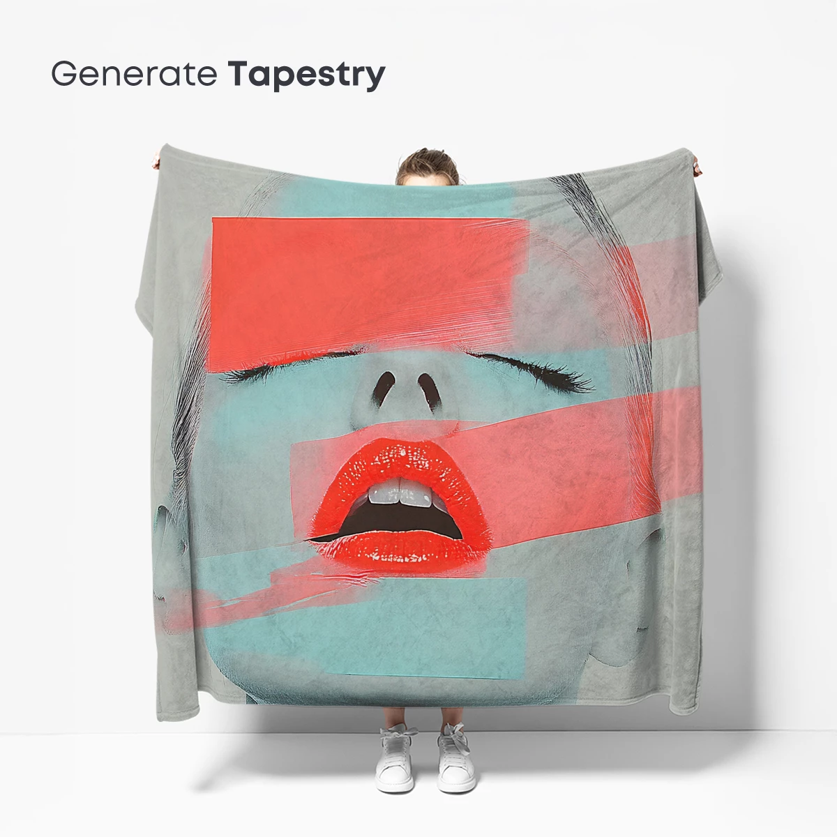 Abstract Face with Colorful Stripes - Image 5