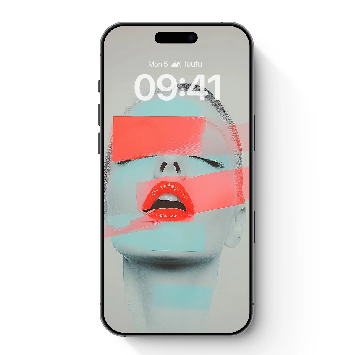 Abstract Face with Colorful Stripes