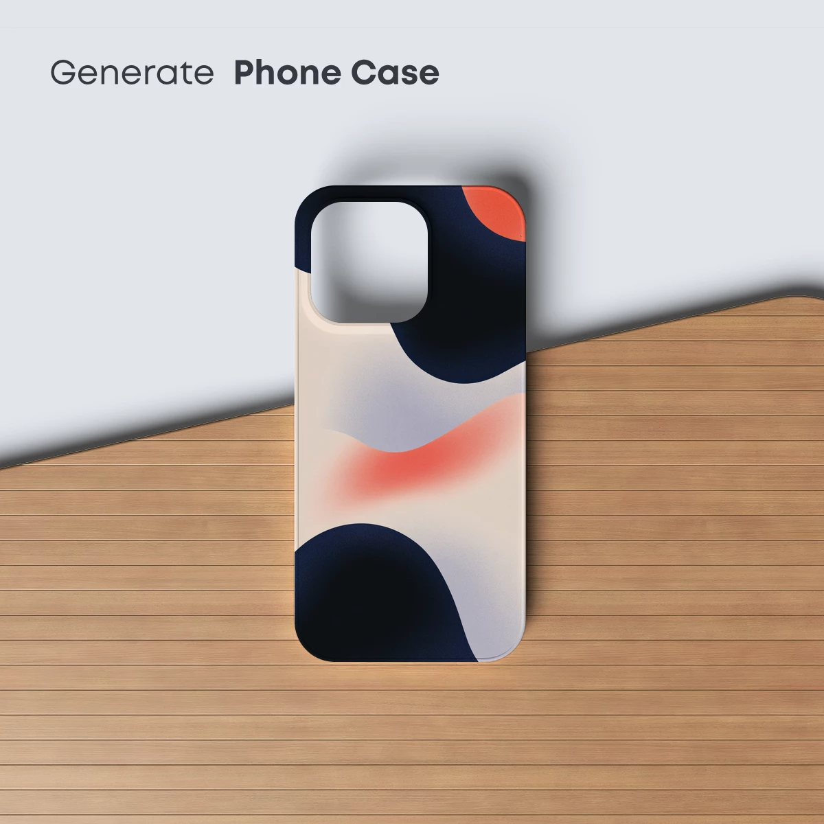 Abstract Waves in Coral and Navy - Image 3
