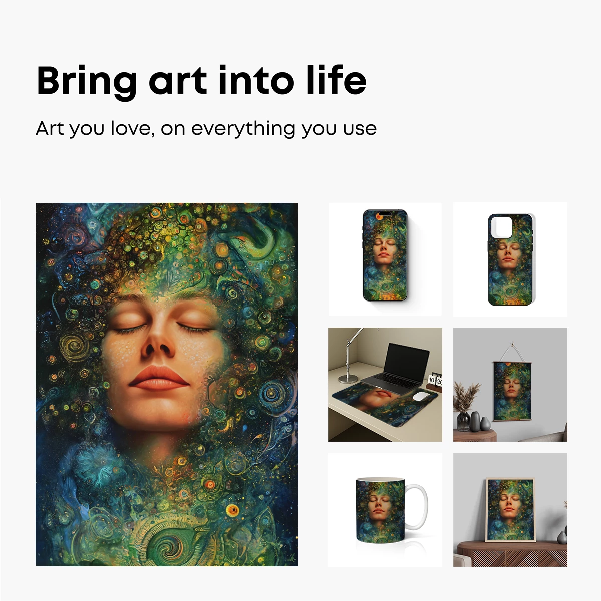 Cosmic Dreamer: Surreal Portrait in Vibrant Galaxies - Image 2