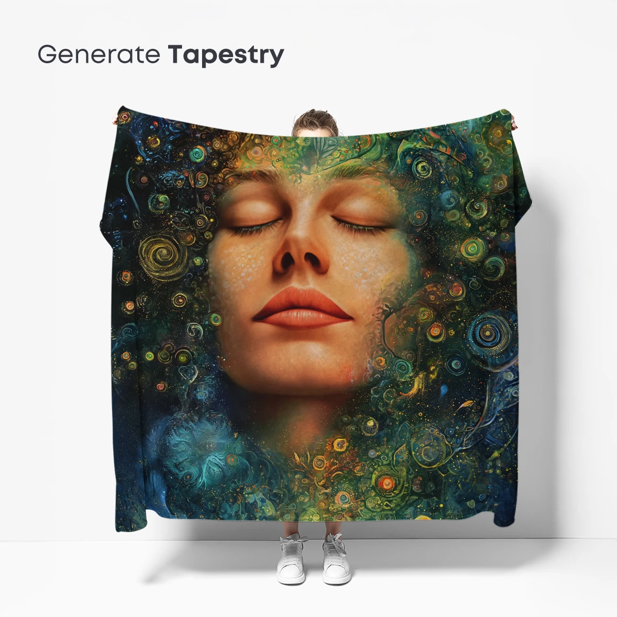 Cosmic Dreamer: Surreal Portrait in Vibrant Galaxies - Image 5