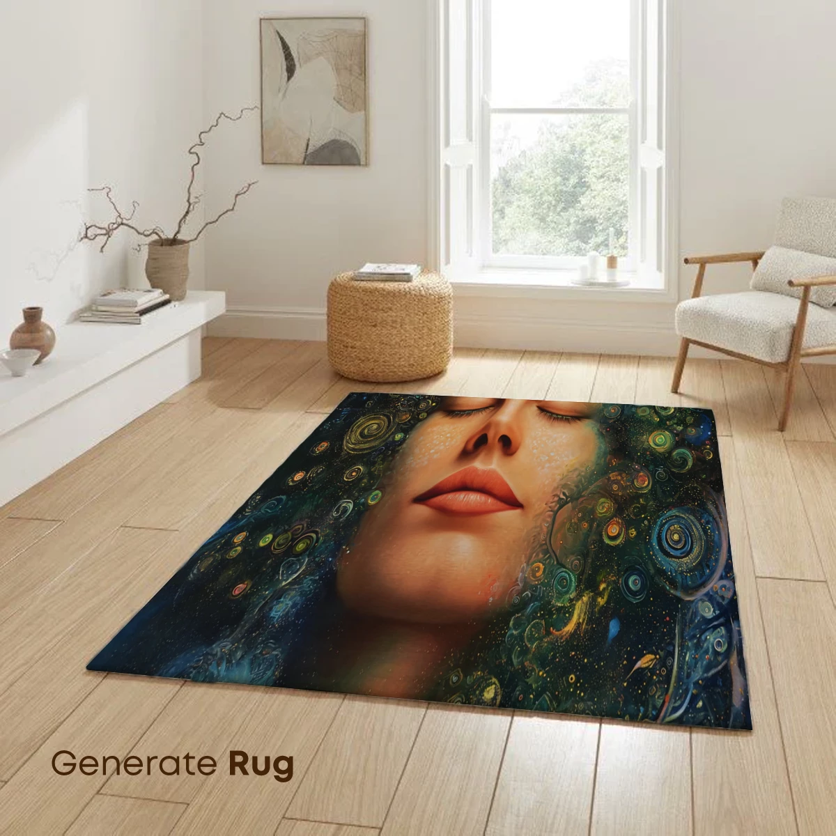 Cosmic Dreamer: Surreal Portrait in Vibrant Galaxies - Image 6