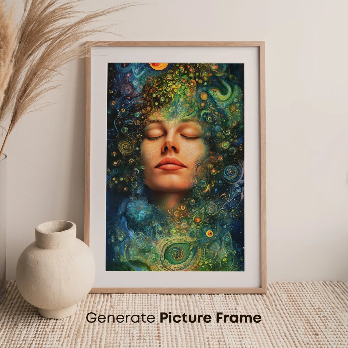 Cosmic Dreamer: Surreal Portrait in Vibrant Galaxies - Image 7