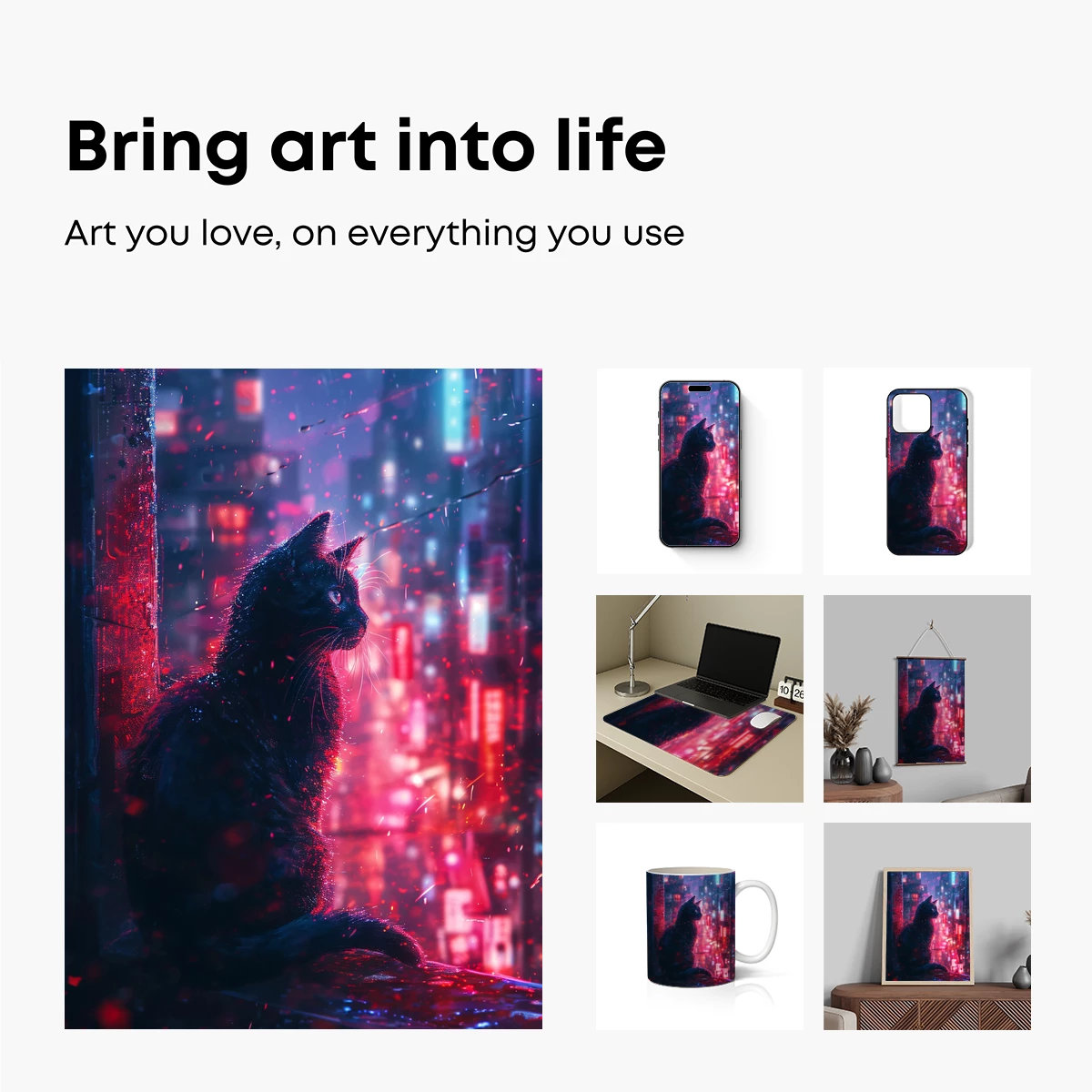 Cyberpunk Cat: Neon Dreams in the Rain - Image 2