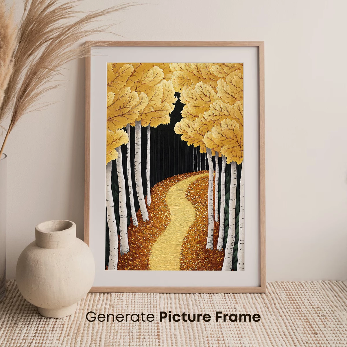 Golden Birch Pathway: Autumn's Mystical Journey - Image 7