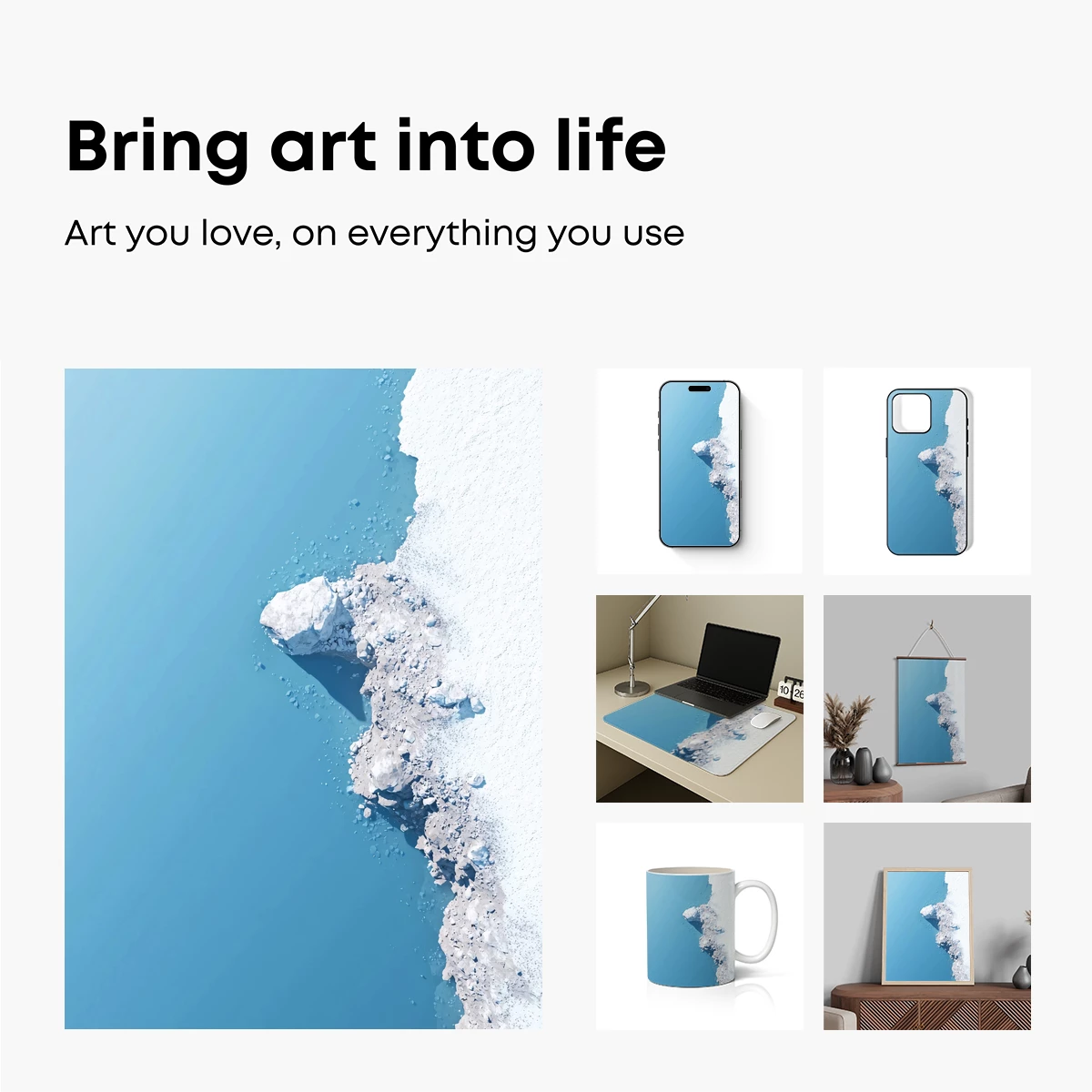 Glacial Edge: Serene Ice and Water Harmony Glacial Edge: Serene Ice and Water Harmony