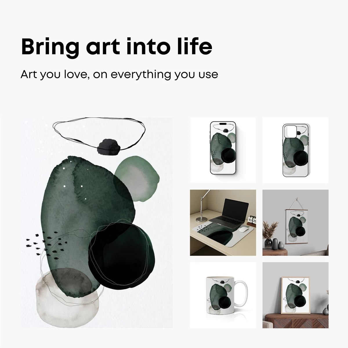 Ethereal Ink Blooms: Abstract Watercolor Harmony - Image 2