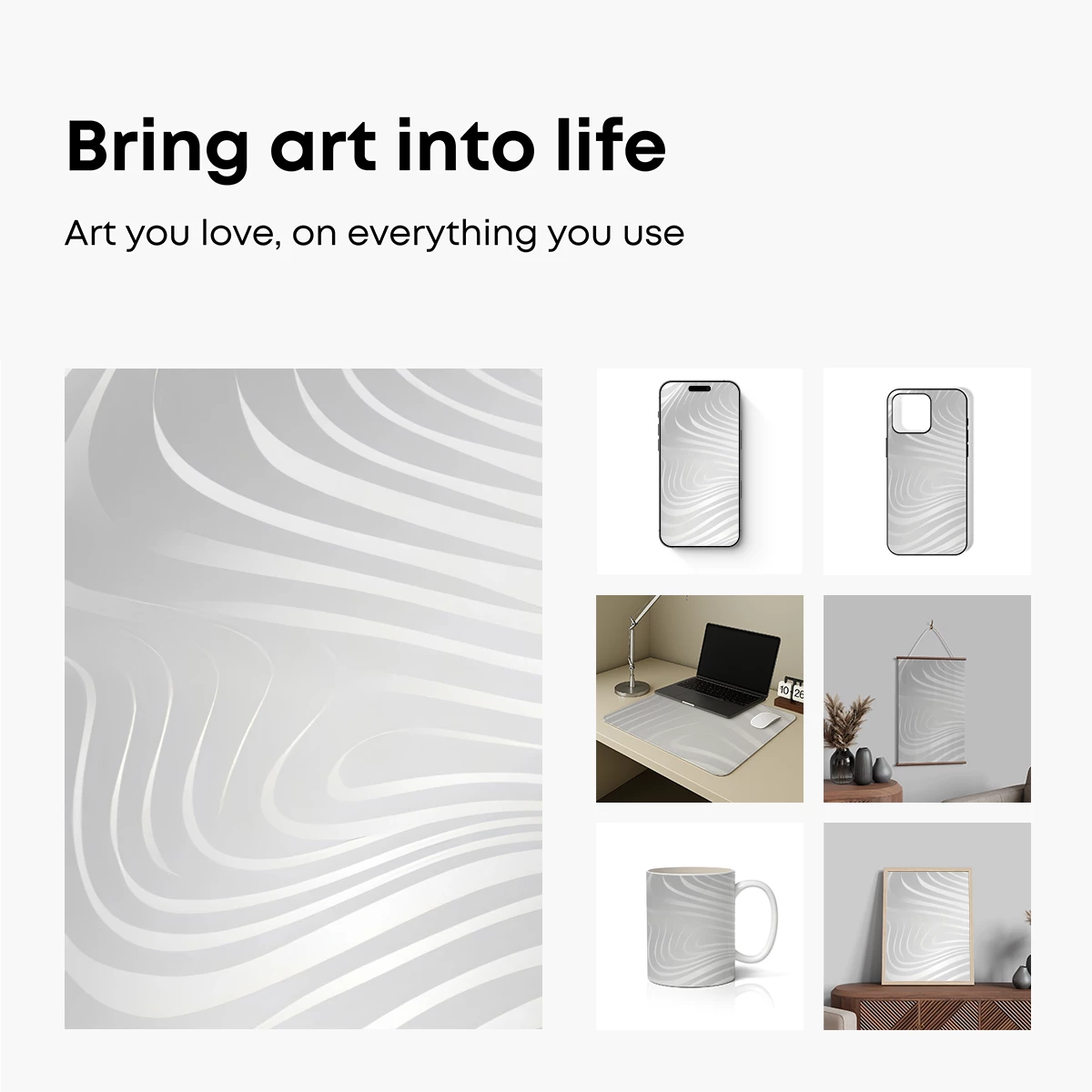 Elegant Flow: Abstract Wavy Lines in Monochrome - Image 2