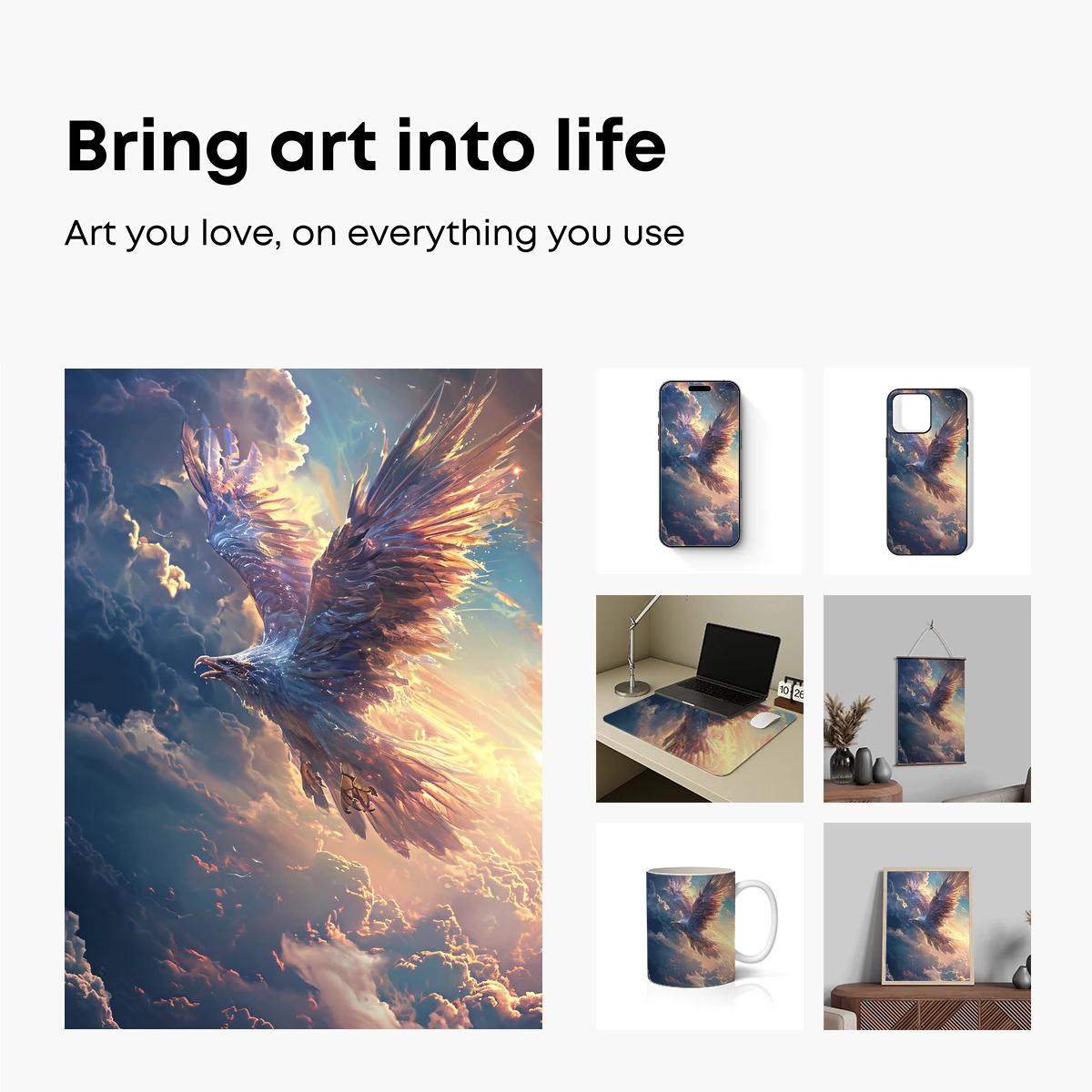 Eagle Soaring Through Celestial Clouds - Image 2