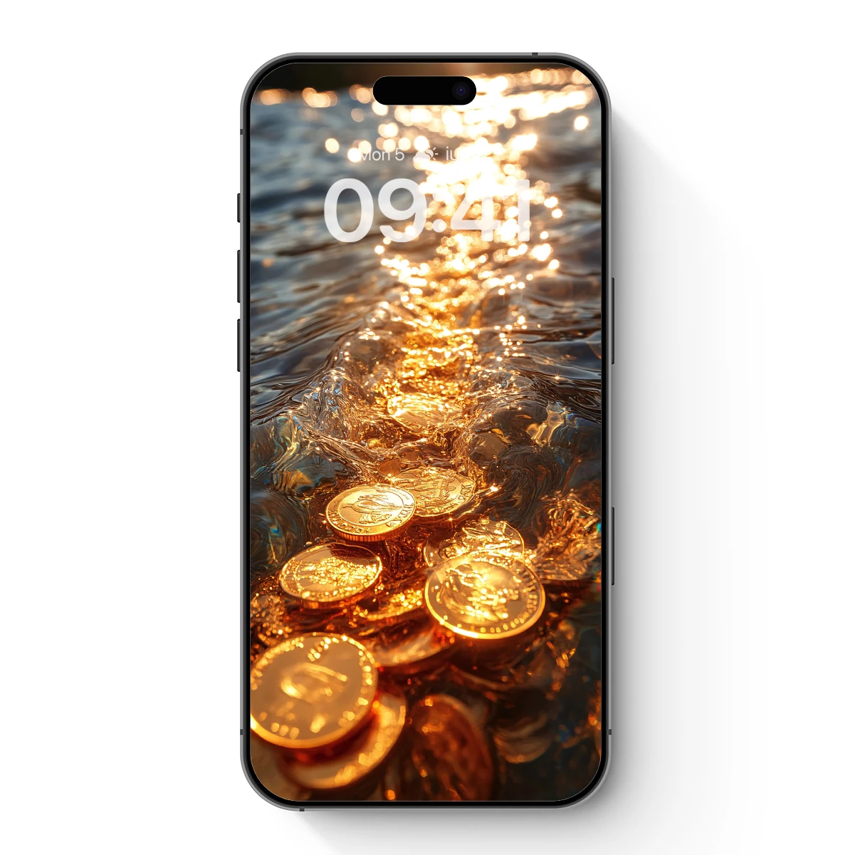 Golden Coins Glinting in Sunlit Water Golden Coins Glinting in Sunlit Water