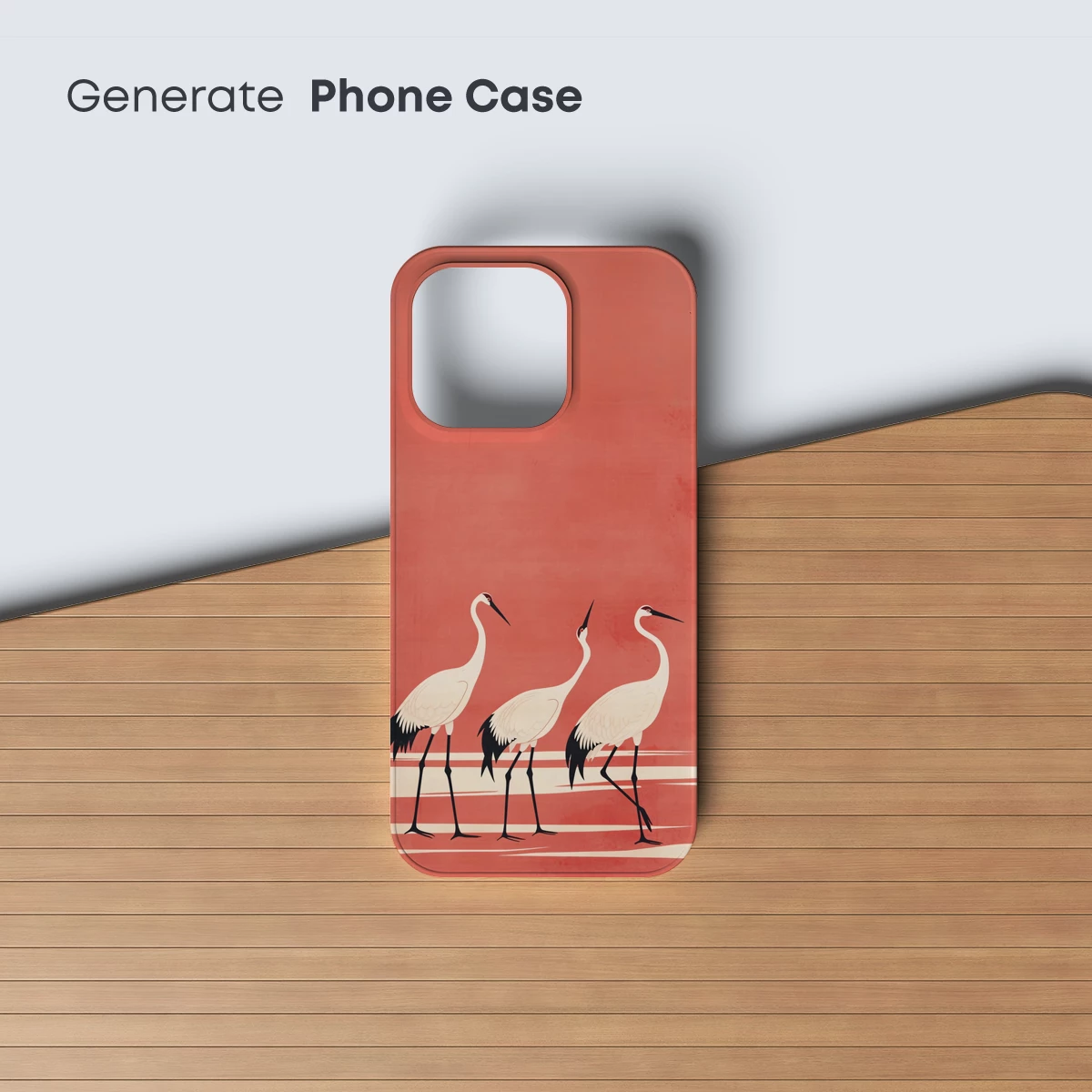 Elegant Cranes in Coral Dawn - Image 3