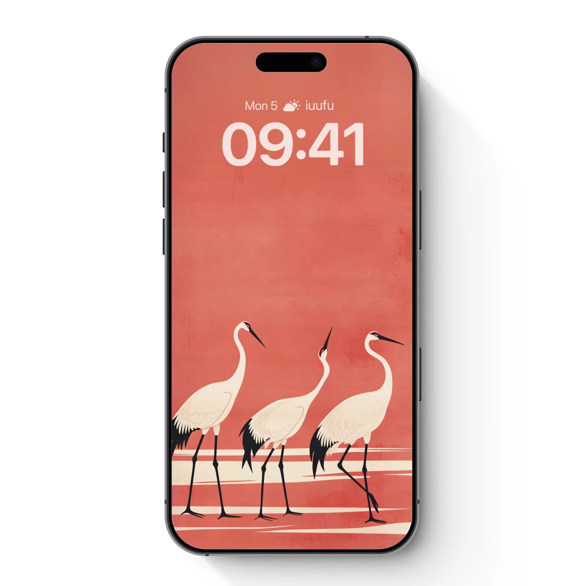 Elegant Cranes in Coral Dawn