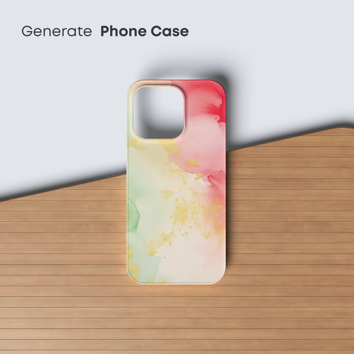 Abstract Watercolor Fusion: Green, Red, and Gold Harmony - Image 3